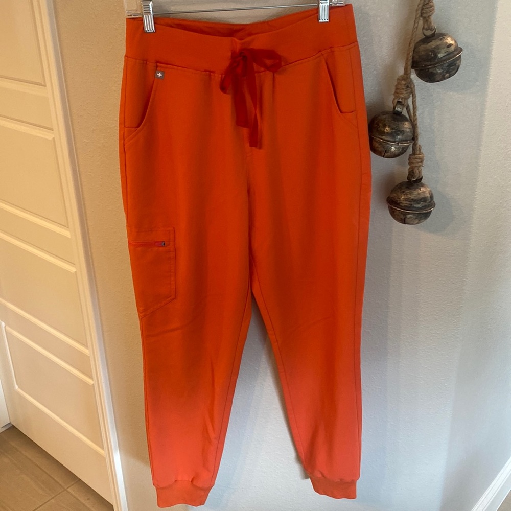 Figs High Waisted Zamora Sunset Orange Medium